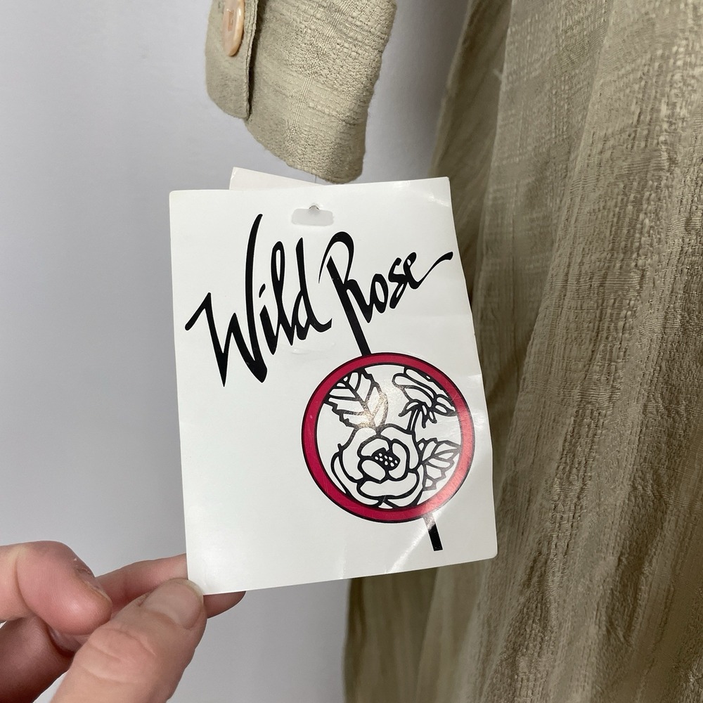 NWT VTG Wild Rose Duster Cardigan Maxi Dress Womens L/XL 18 Knitwear Button Slit - Picture 9 of 16